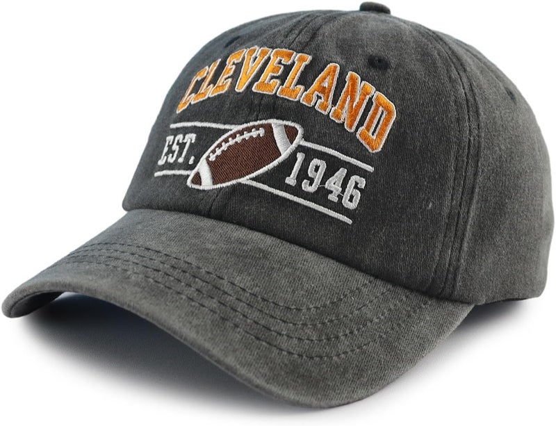 Terojnkl Embroidered City Football Hat for Men Women, Adjustable Unisex Cotton Fans Baseball Cap - Image 2